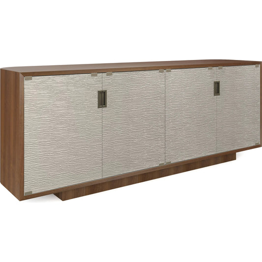Drift Buffet by Caracole in retro walnut, oracle leaf, champagne gold. Made from unique in a unique style.