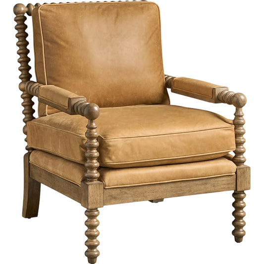 Soho Chair by Universal Furniture in brown. Made from 100% leather in a unique style.