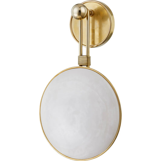 Ares Wall Sconce by Corbett in vintage brass. Made from brass in a unique style.