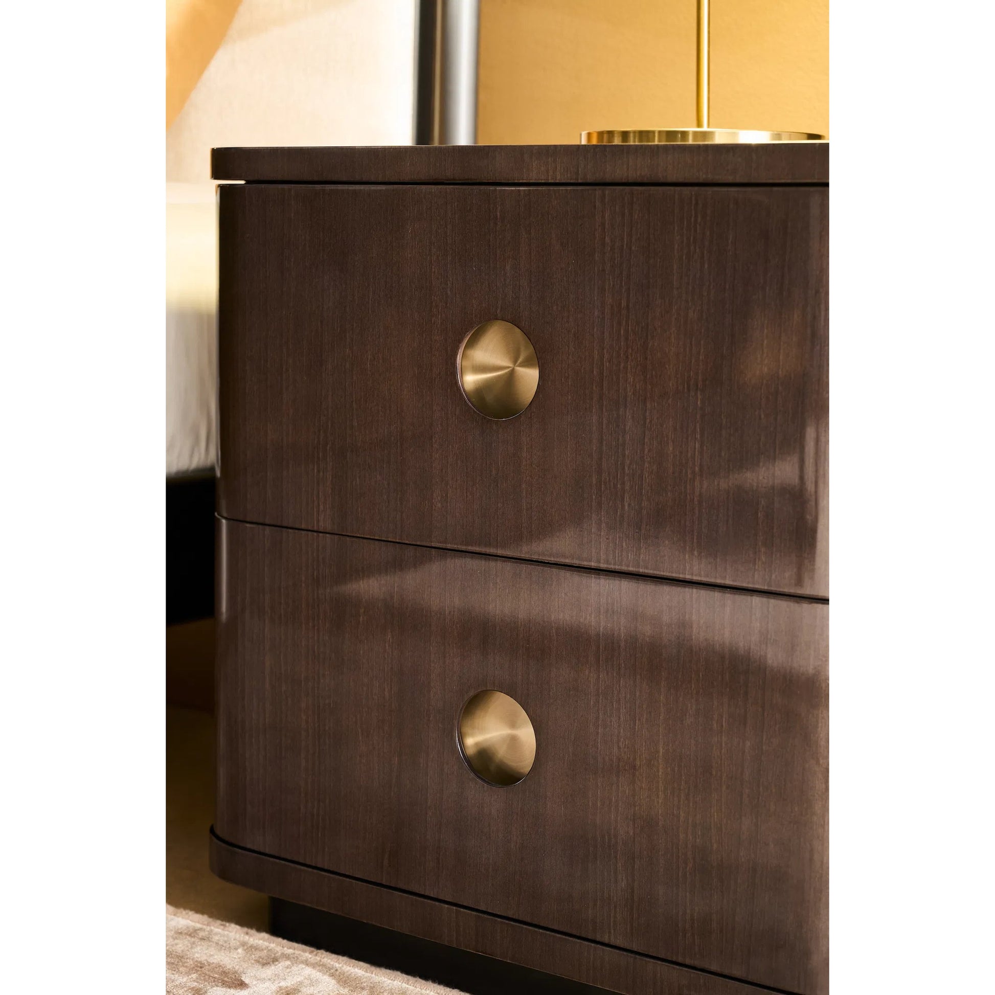 Bachelor Small Nightstand by Caracole in otter gloss. Made from unique in a traditional style.