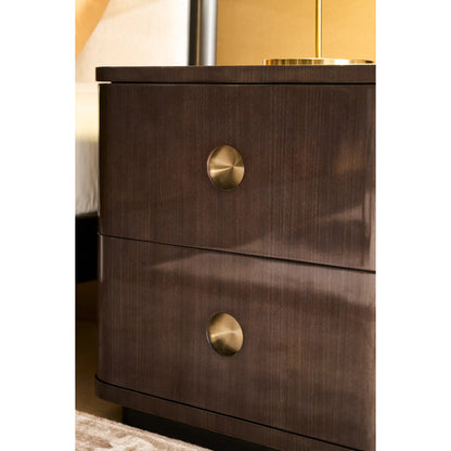 Bachelor Small Nightstand by Caracole in otter gloss. Made from unique in a traditional style.