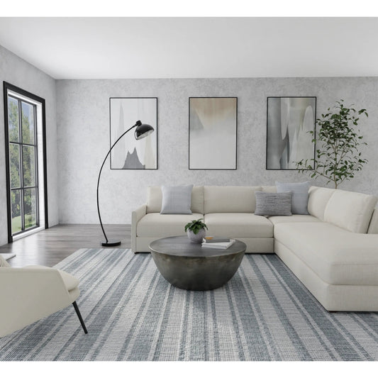 Aberdeen Stripes Rug - T29T8012 by Feizy in gray, white. Made from wool in a unique style.