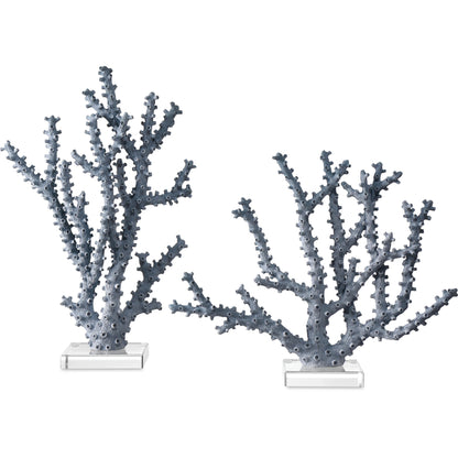 Coral Set by Currey and Company in blue, clear. Made from composite, acrylic in a modern style.