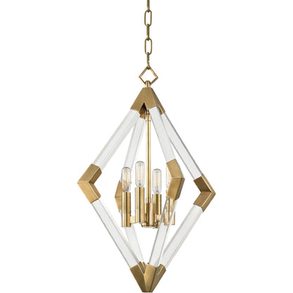 Lyons Pendant by Hudson Valley in aged brass. Made from steel in a modern style.