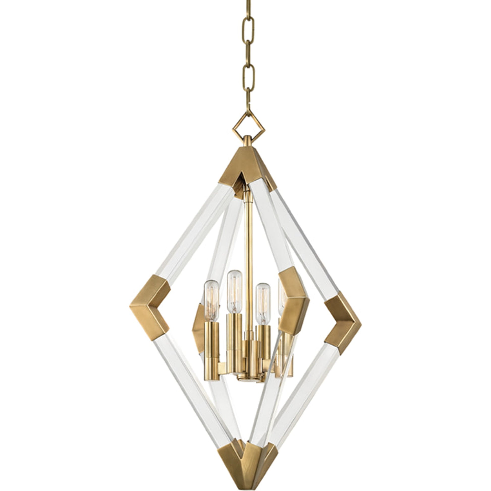 Lyons Pendant by Hudson Valley in aged brass. Made from steel in a modern style.