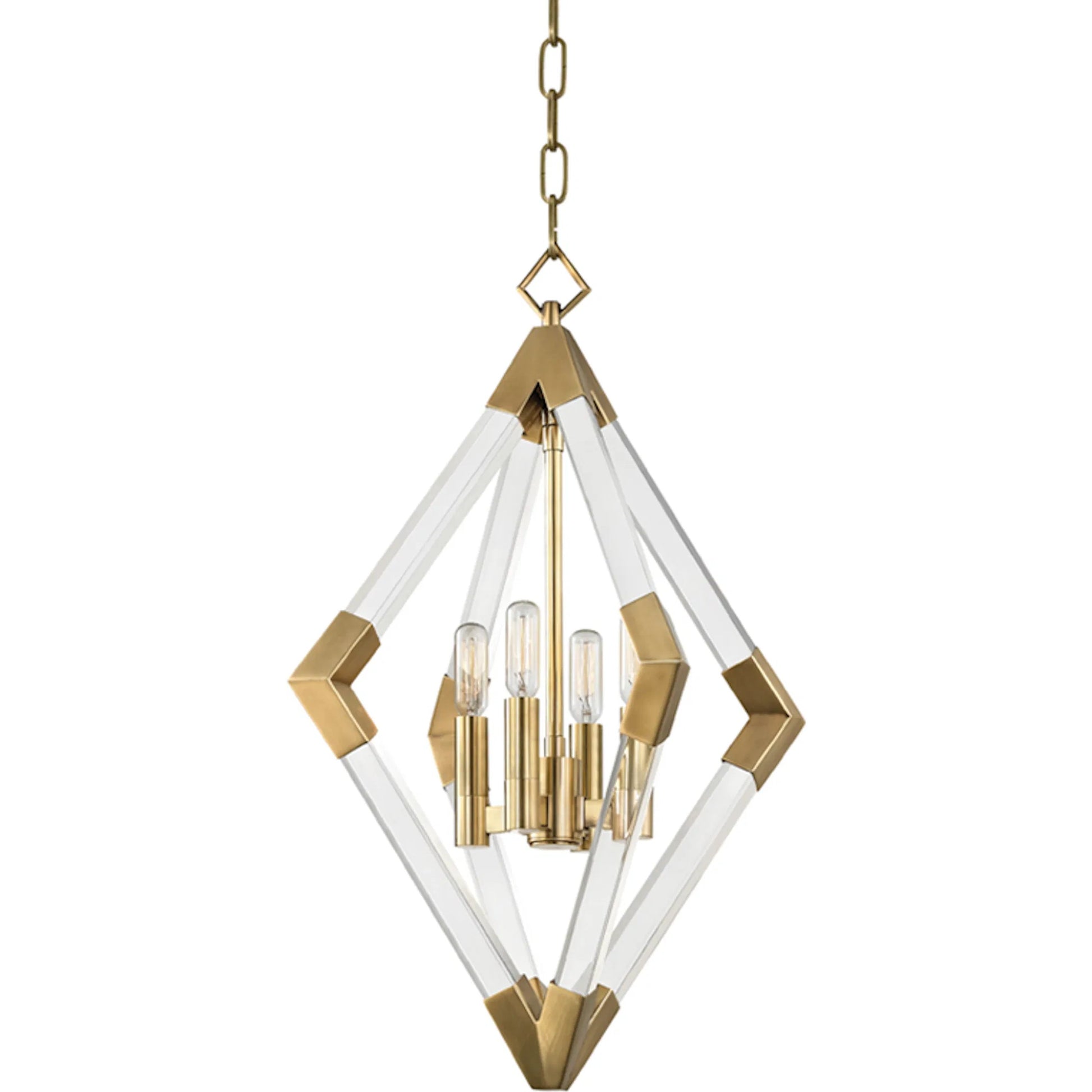 Lyons Pendant by Hudson Valley in aged brass. Made from steel in a modern style.