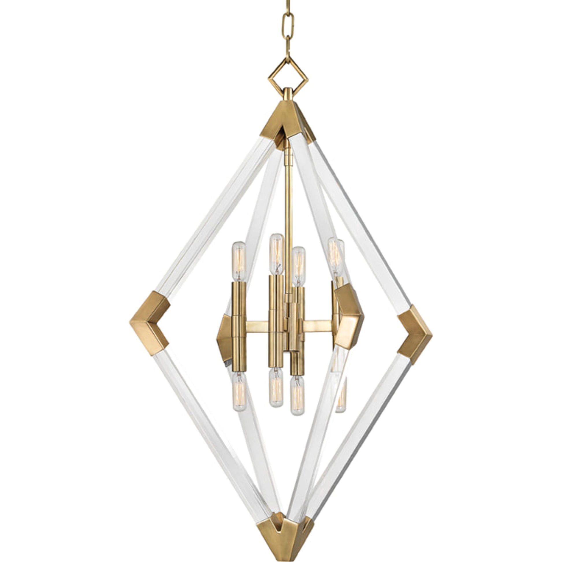Lyons Pendant by Hudson Valley in aged brass. Made from steel in a modern style.