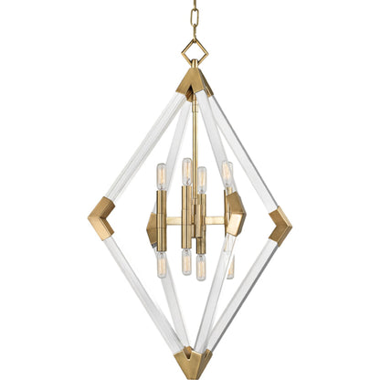 Lyons Pendant by Hudson Valley in aged brass. Made from steel in a modern style.