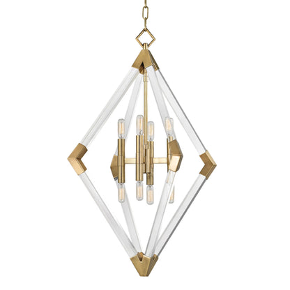 Lyons Pendant by Hudson Valley in aged brass. Made from steel in a modern style.
