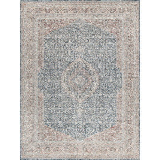 Heritage Rug - Light Blue, Navy by Exquisite Rugs in light blue/navy. Made from unique in a unique style.