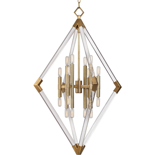 Lyons Pendant by Hudson Valley in aged brass. Made from steel in a modern style.