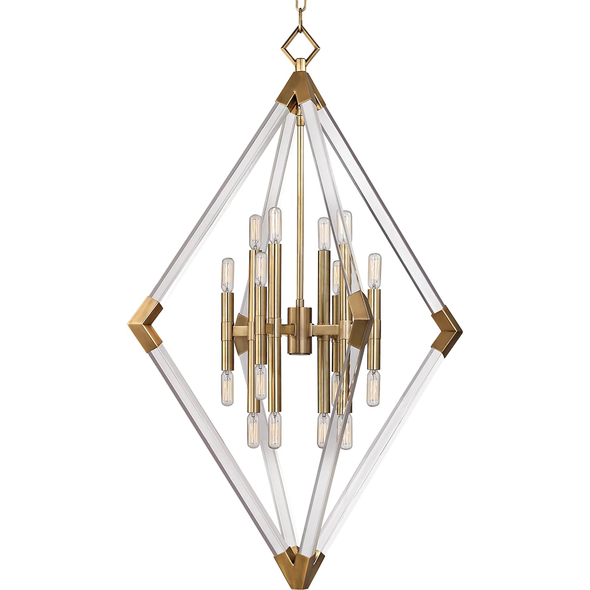 Lyons Pendant by Hudson Valley in aged brass. Made from steel in a modern style.