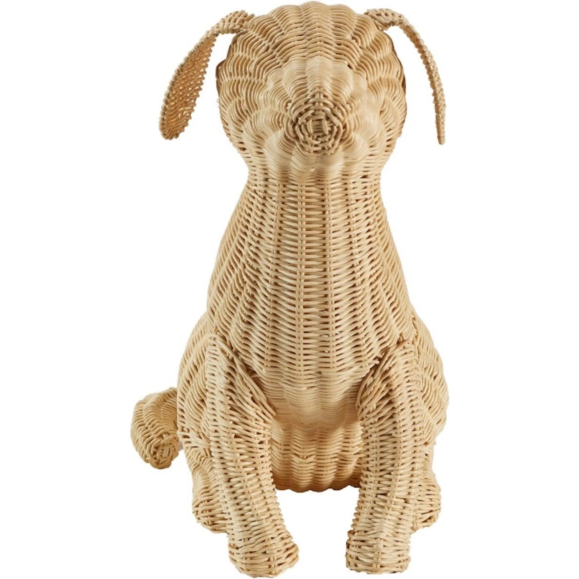 Potcake Wicker Dog by Chelsea House in brown. Made from unique in a rustic style.
