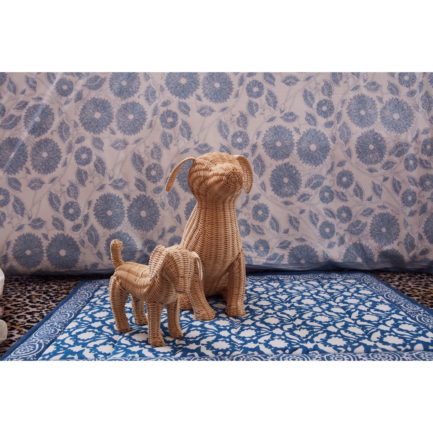 005 SI-2334941 | Lifestyle | Potcake Wicker Dog by Chelsea House in brown. Made from unique in a rustic style.