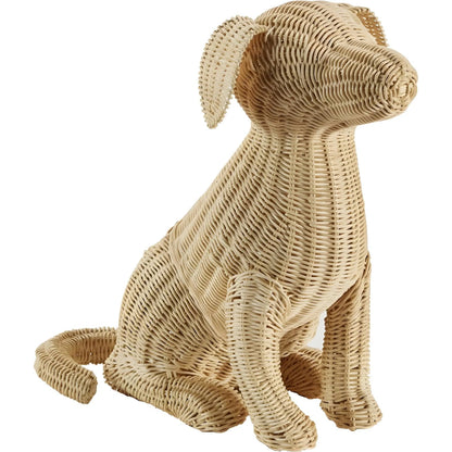 Potcake Wicker Dog by Chelsea House in brown. Made from unique in a rustic style.