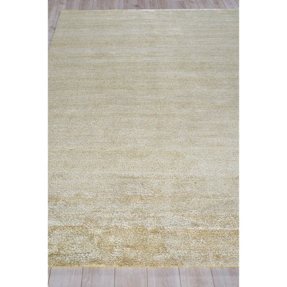Plush 4633 Rug by Exquisite Rugs in gold. Made from bamboo silk, mohair in a unique style.