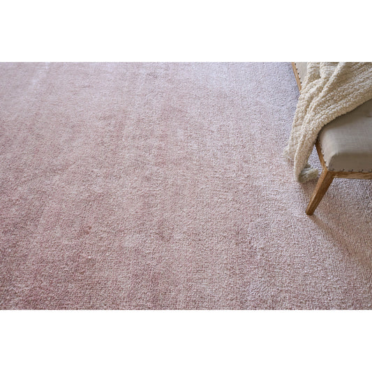 Plush 4641 Rug by Exquisite Rugs in pink. Made from bamboo silk and mohair wool in a unique style.