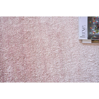 Plush 4641 Rug by Exquisite Rugs in pink. Made from bamboo silk, mohair in a unique style.