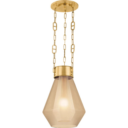 Tragus Pendant by Corbett in vintage brass. Made from brass in a modern style.