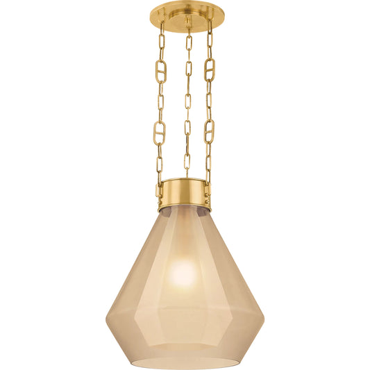 Tragus Pendant by Corbett in vintage brass. Made from brass in a unique style.