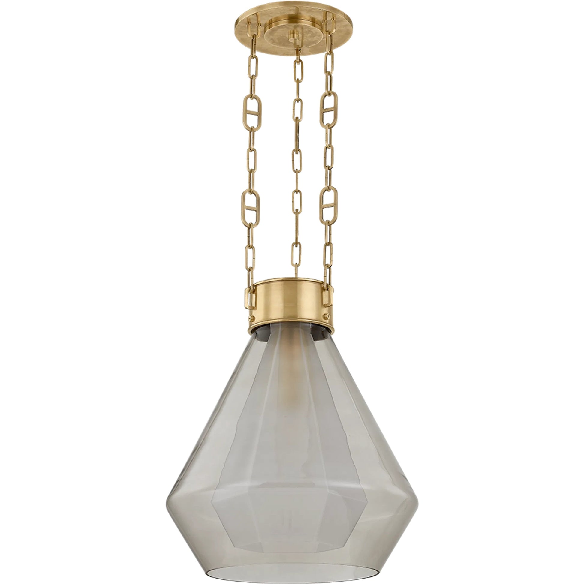 Tragus Pendant by Corbett in vintage brass. Made from brass in a modern style.