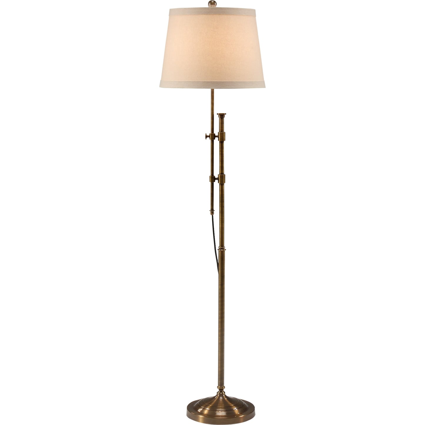 001 SR-386616 | Primary Silo | Twin Column Floor Lamp by Wildwood in antique patina. Made from brass in a transitional style.