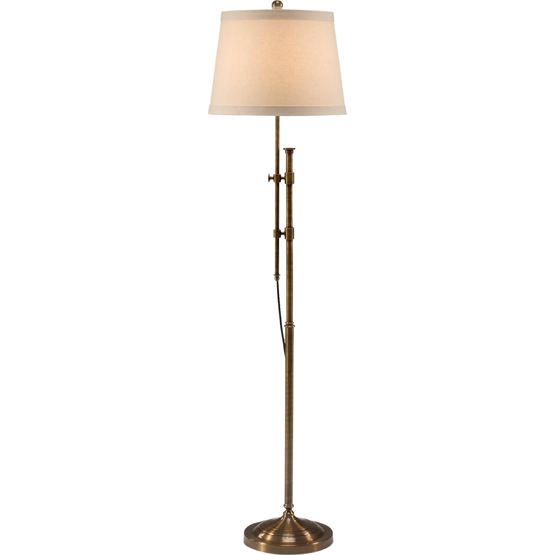 Twin Column Floor Lamp by Wildwood in antique patina. Made from brass in a transitional style.