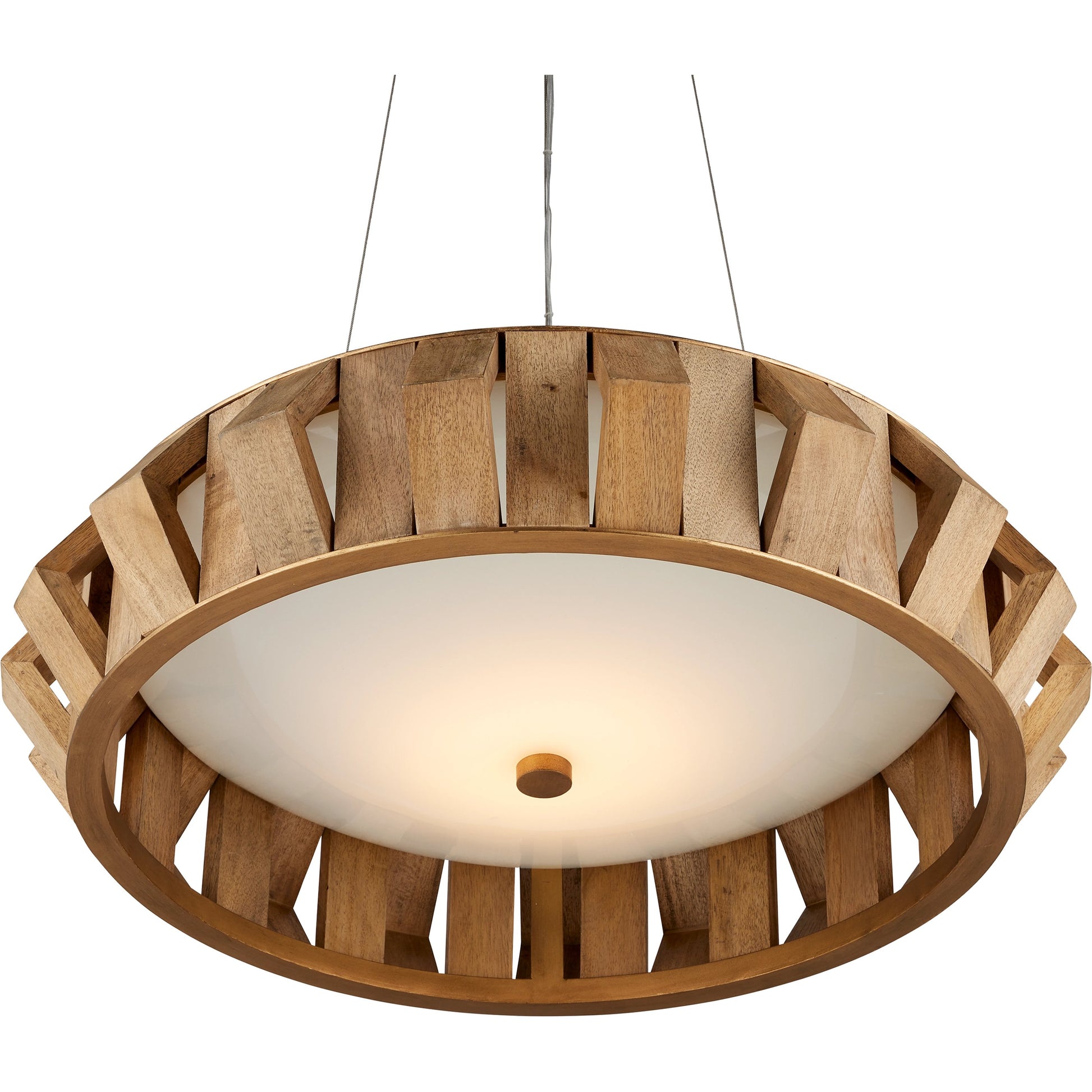 Plunge Chandelier by Currey and Company in toffee, brass, white. Made from wood, wrought iron, composite in a modern style.