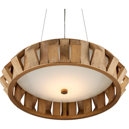 Plunge Chandelier by Currey and Company in toffee, brass, white. Made from wood, wrought iron, composite in a modern style.