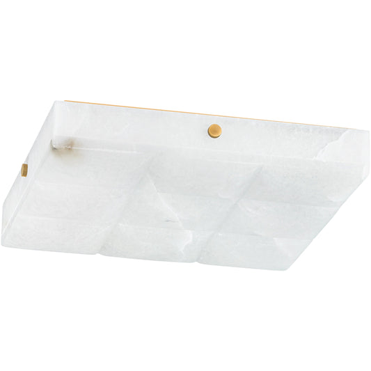 Gypsum Flush Mount by Corbett in vintage brass. Made from brass in a unique style.