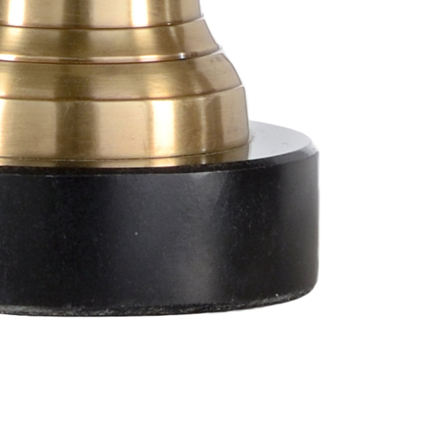 002 SR-385977 | Closeup | Milo Lamp by Wildwood in tarnished brass, natural black. Made from metal in a modern style.
