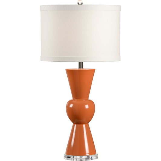 Mildred Lamp by Wildwood in orange. Made from ceramic, porcelain in a modern style.
