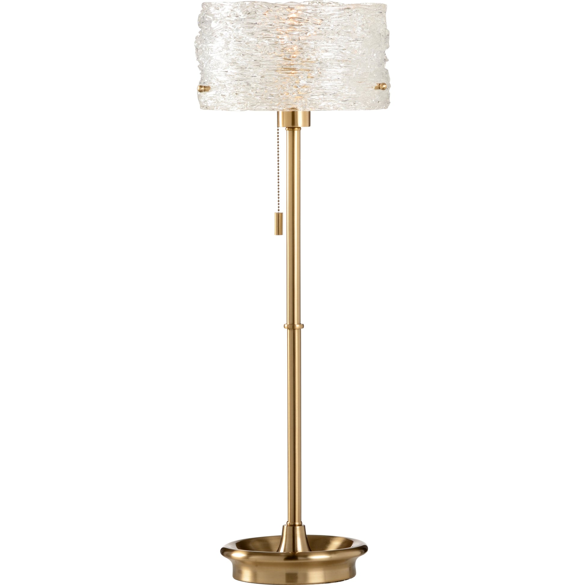 Zaha Lamp by Wildwood in antique brass, clear. Made from other: metal in a transitional style.