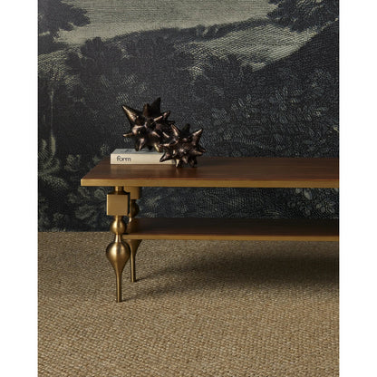 Jacks Object Set by Currey and Company in antique brass. Made from scorched bronze in a modern style.