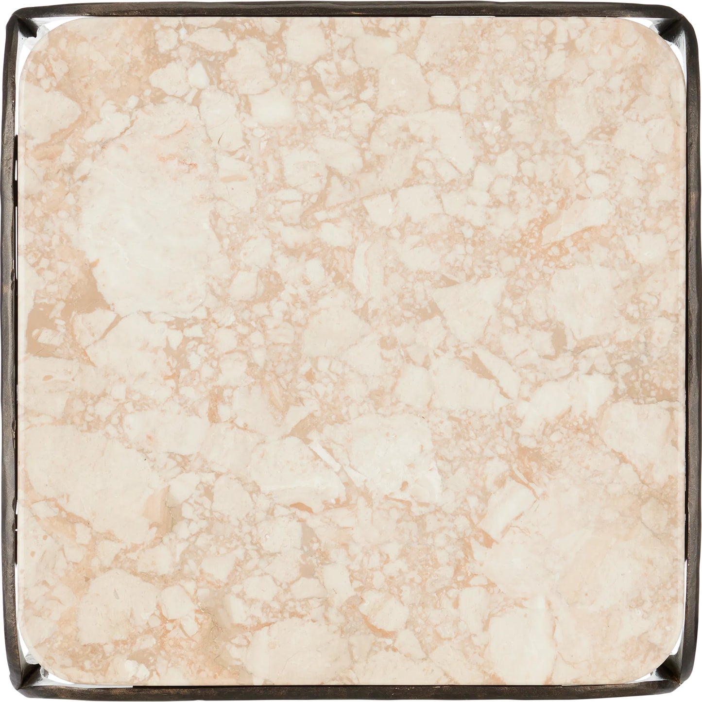 002 SI-2387006 | Additional Silo | Crema Side Table by Currey and Company in natural, bronze. Made from marble, iron in a modern style.