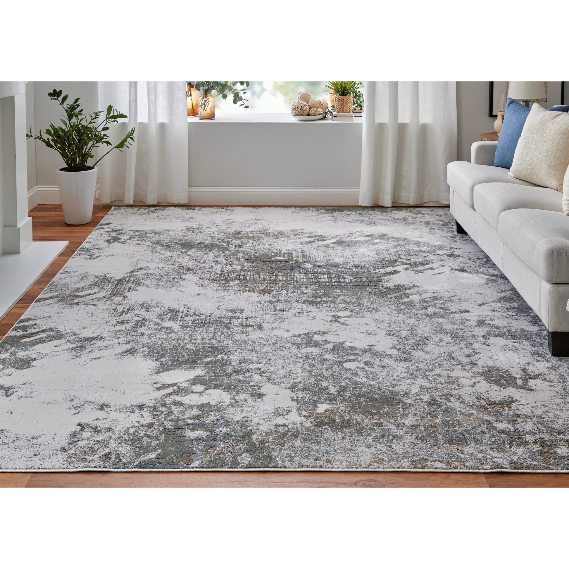 Waldor Rug - 73539NDF by Feizy in gray, silver, taupe. Made from polypropylene, polyester in a unique style.