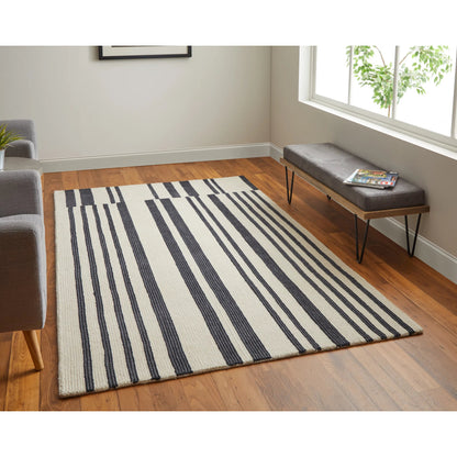 Maguire Transitional Rug - 8901F by Feizy in ivory, black. Made from wool, nylon in a unique style.