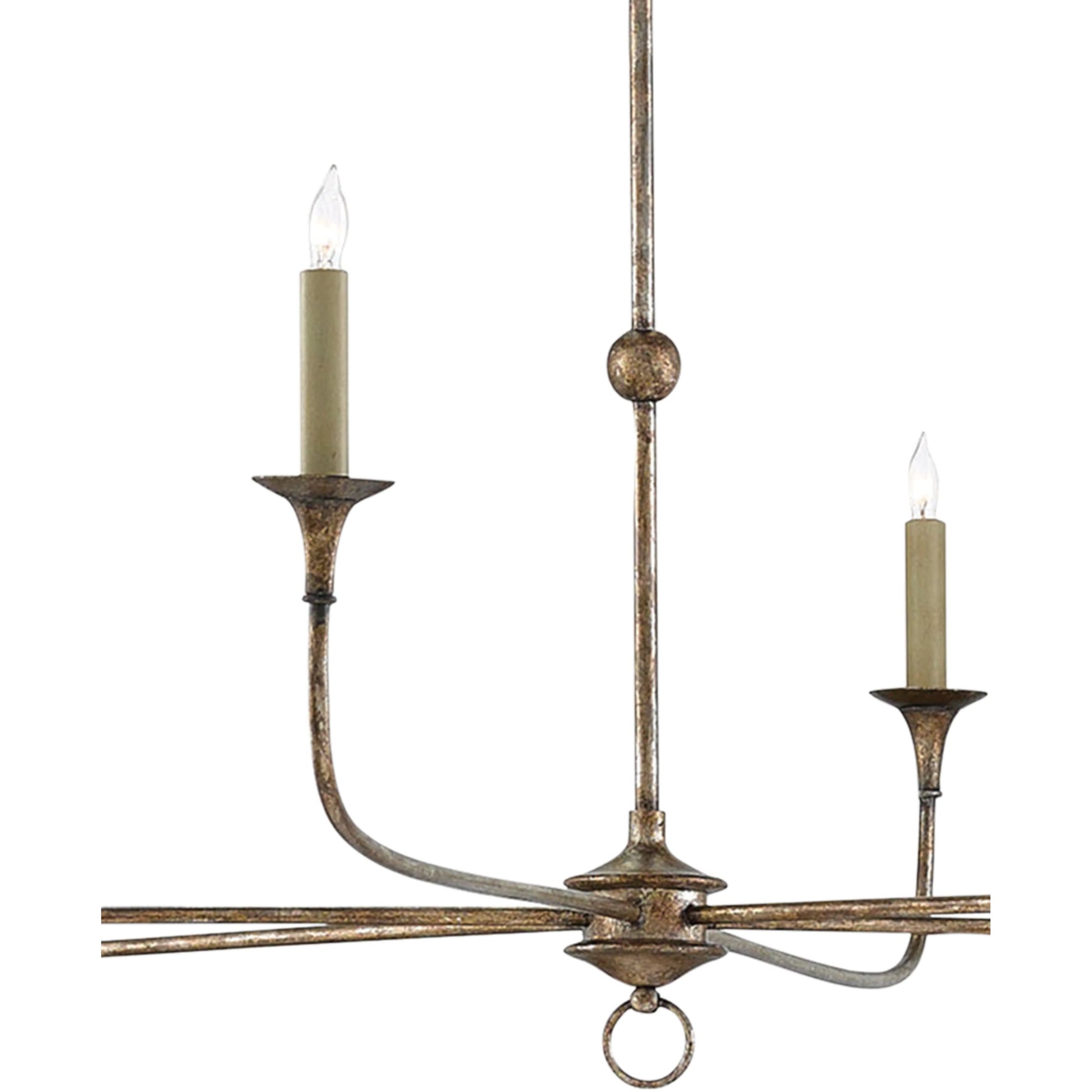 Nottaway Chandelier by Currey and Company. Made from wrought iron in a modern style.