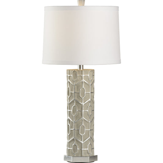 Madie Lamp by Wildwood in silver. Made from composite in a modern style.