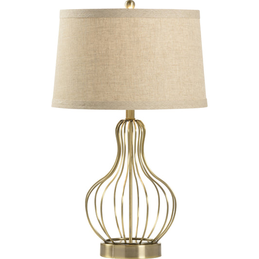 Asher Lamp by Wildwood in gold. Made from metal in a transitional style.