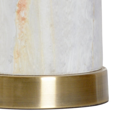 Scranton Lamp by Wildwood in faux marble glaze, antique brass. Made from ceramic in a modern style.