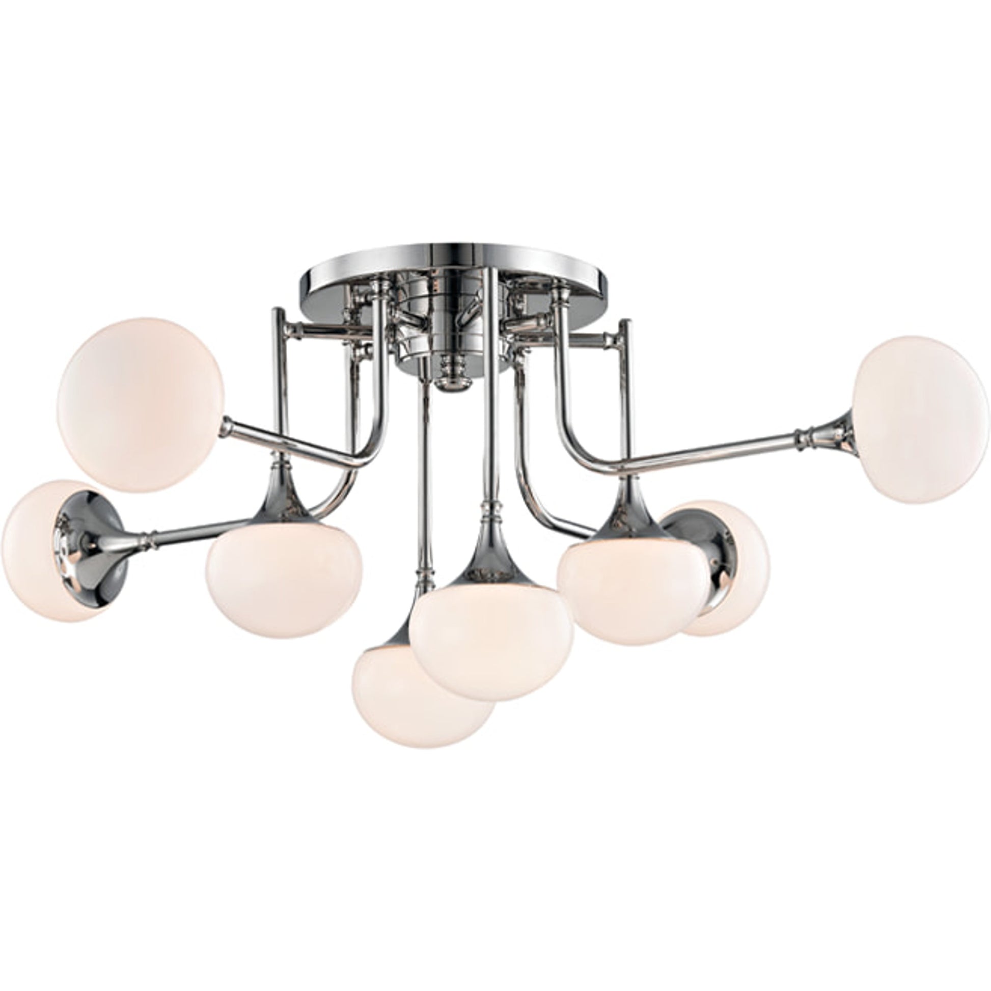 Fleming Semi Flush by Hudson Valley in aged brass. Made from steel in a modern style.