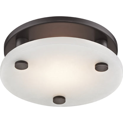 Croton Led Flush Mount by Hudson Valley in aged brass. Made from steel in a modern style.