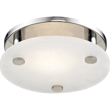 Croton Led Flush Mount by Hudson Valley in aged brass. Made from steel in a modern style.