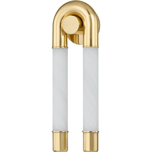 Zeme Wall Sconce by Corbett in vintage polished brass. Made from steel in a unique style.