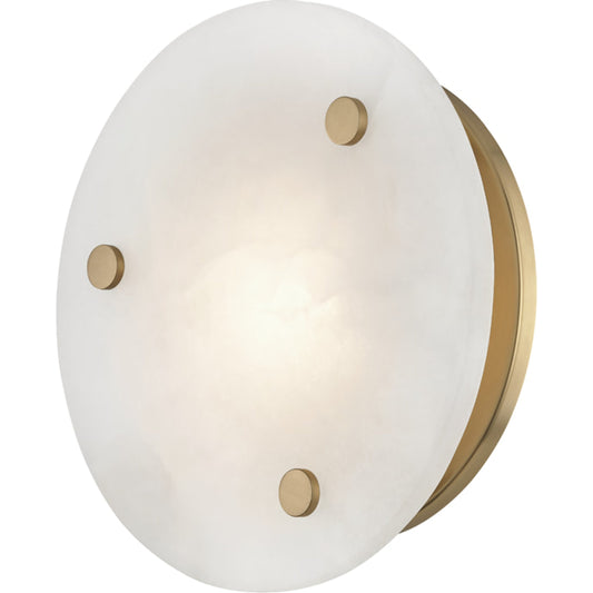 Croton Led Flush Mount by Hudson Valley in aged brass. Made from steel in a modern style.