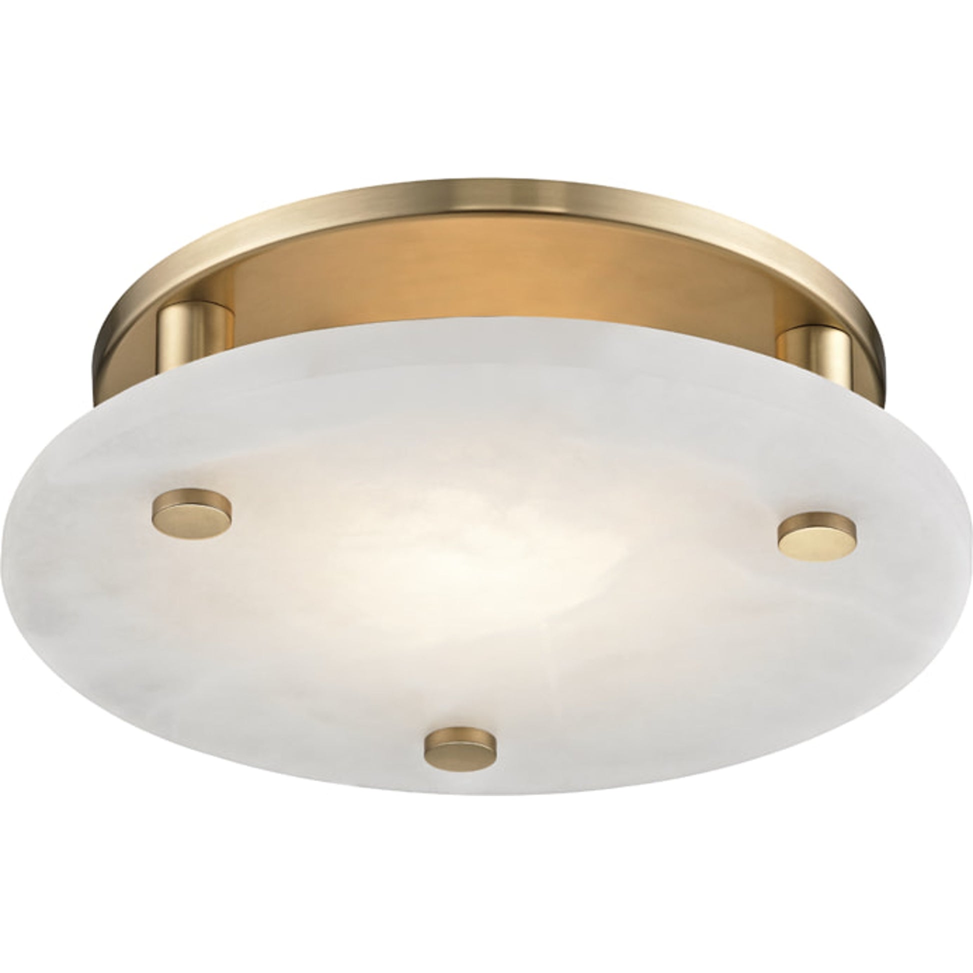 Croton Led Flush Mount by Hudson Valley in aged brass. Made from steel in a modern style.