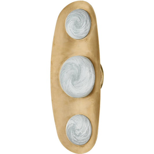 Bezel Wall Sconce by Corbett in vintage brass. Made from brass in a unique style.