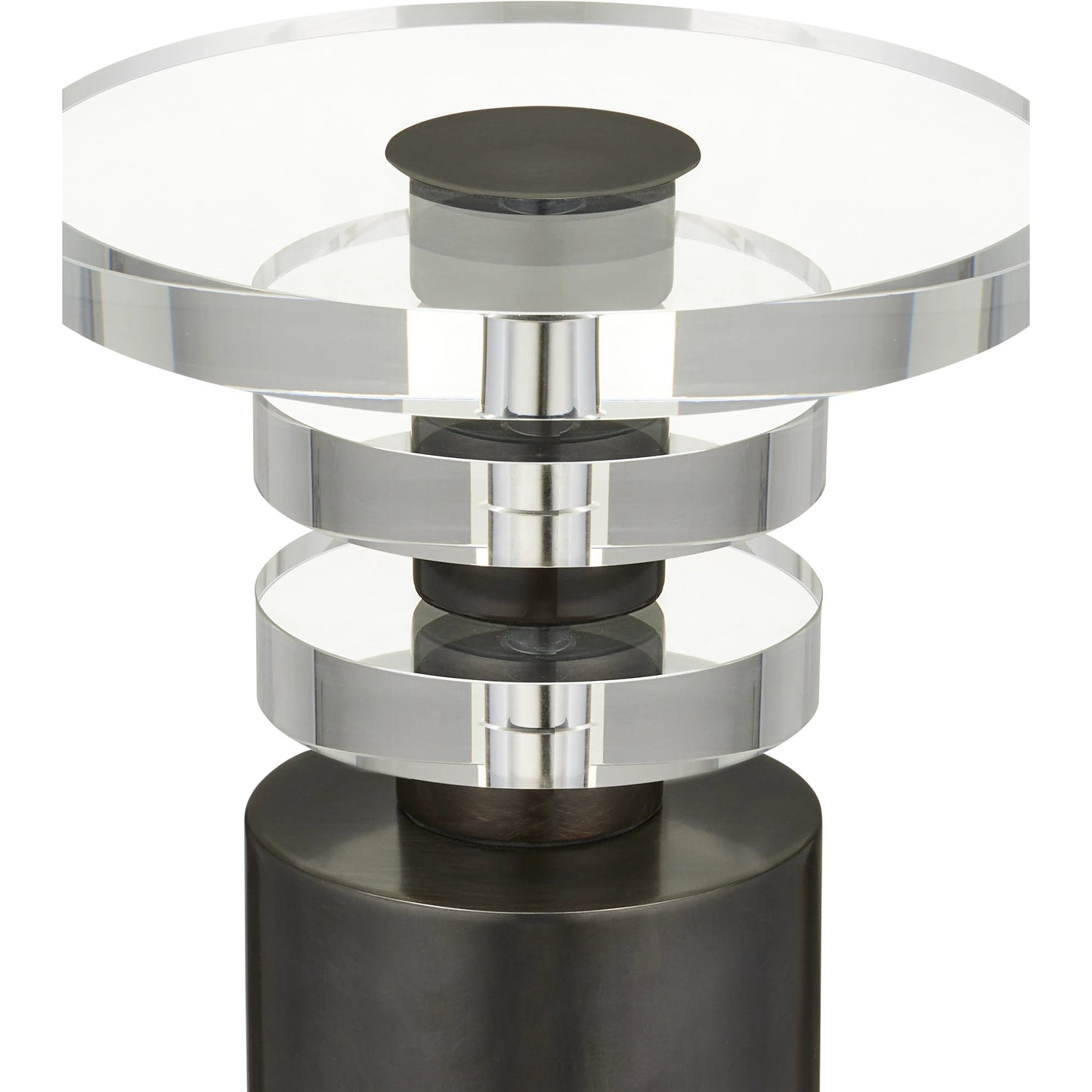 003 SI-2191845 | Closeup | Shani Drinks Table by Currey and Company. Made from iron, optic crystal in a modern style.