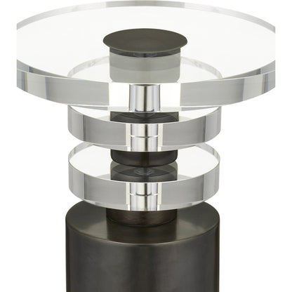 Shani Drinks Table by Currey and Company. Made from iron, optic crystal in a modern style.